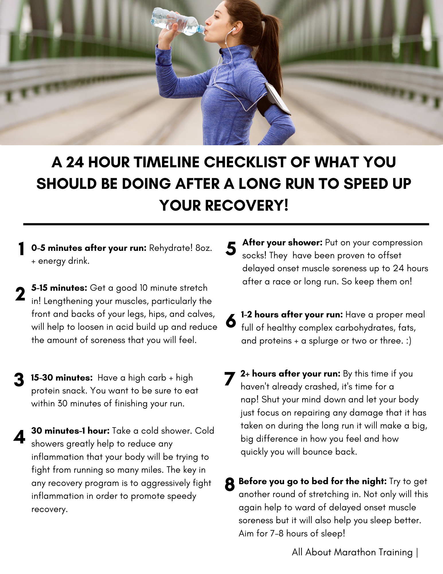 long run recovery 24 hour timeline checklist