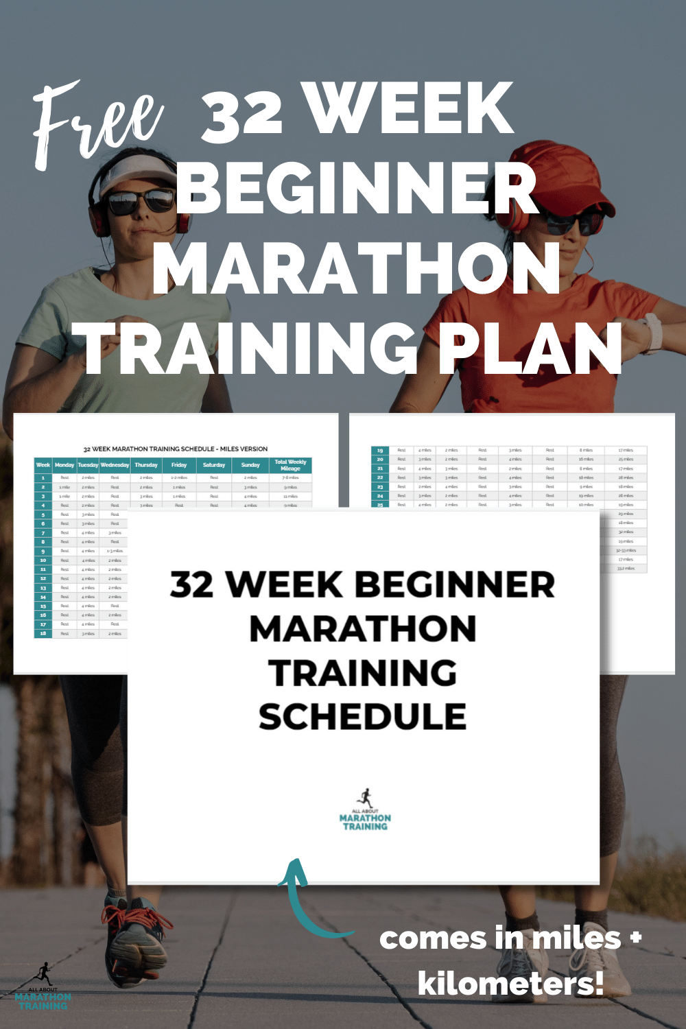 free 32 week marathon training schedule
